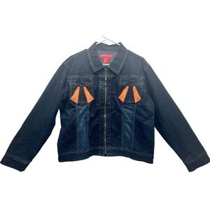 Goddess Jeans Cropped Dark Blue Denim Girl's Jacket Size 18